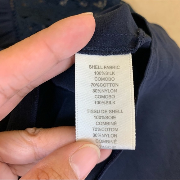 Rebecca Taylor Navy Blue Silk Blouse - Picture 8 of 8